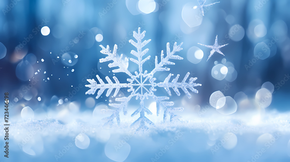 Snowflake background, snowflake border, winter holiday background, soft colors and dreamy atmosphere