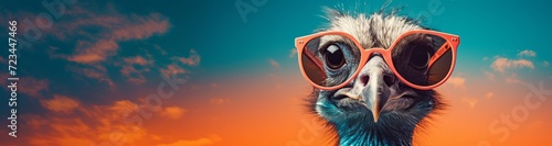 ostrich wearing sunglasses