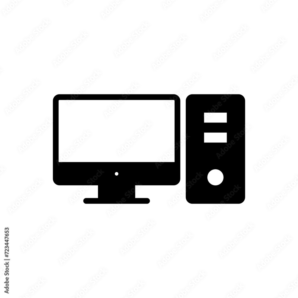 Computer icon vector. computer monitor icon vector. Computer icon vector. computer monitor icon vector.