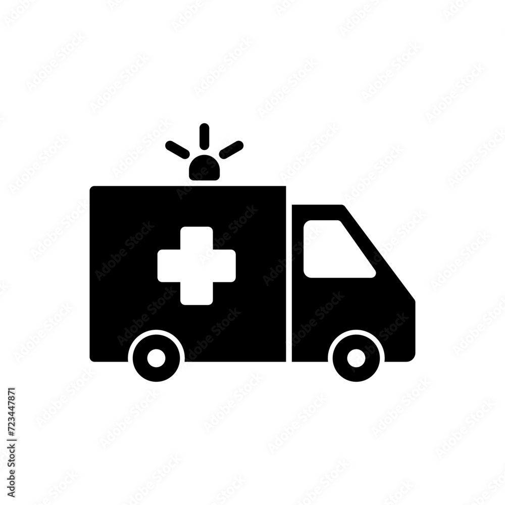 Ambulance icon vector. ambulance truck icon vector. ambulance car Ambulance icon vector. ambulance truck icon vector. ambulance car