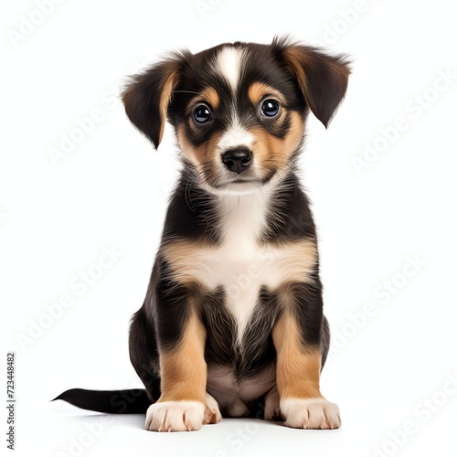 a puppies  studio light   isolated on white background