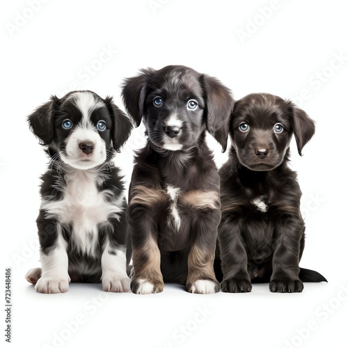 a puppies, studio light , isolated on white background