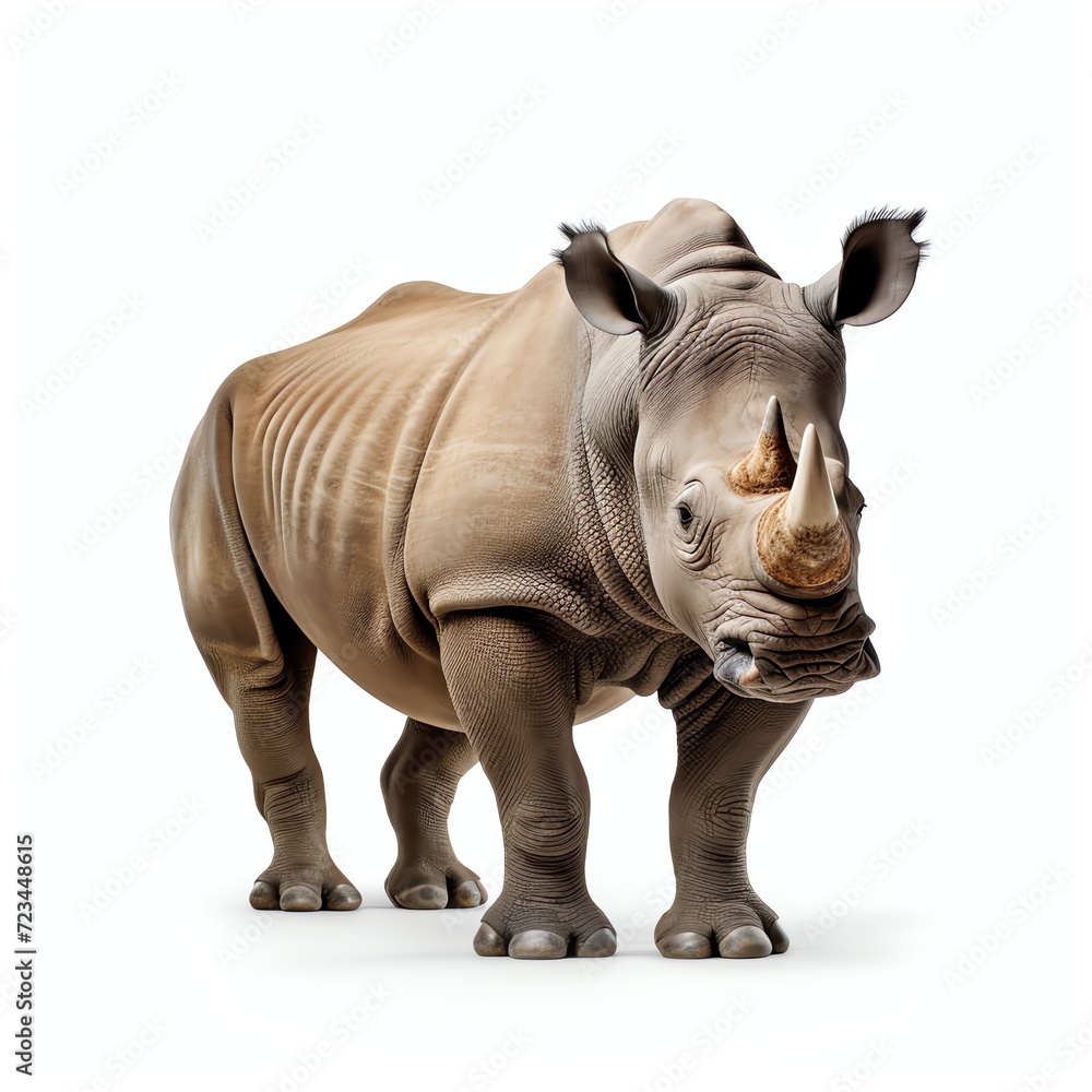 Obraz premium a rhino, studio light , isolated on white background