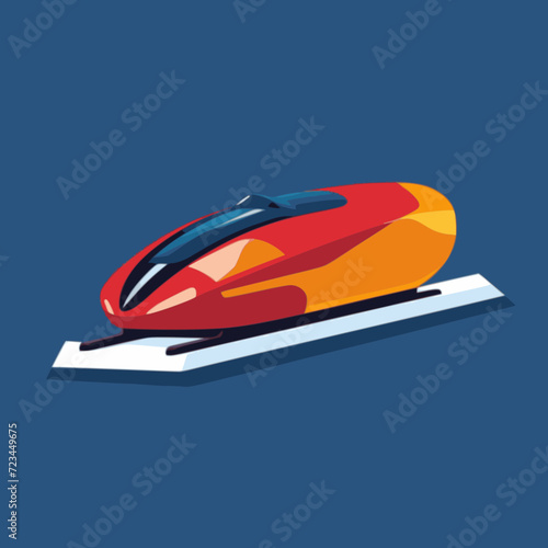 Bobsleigh. In the style of a flat minimalist colors SVG vector