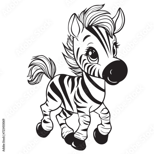 Zebra coloring page  cute little animal