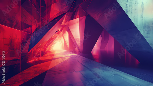 Futuristic Elegance. Minimal Abstract Digital Art with Geometric Design