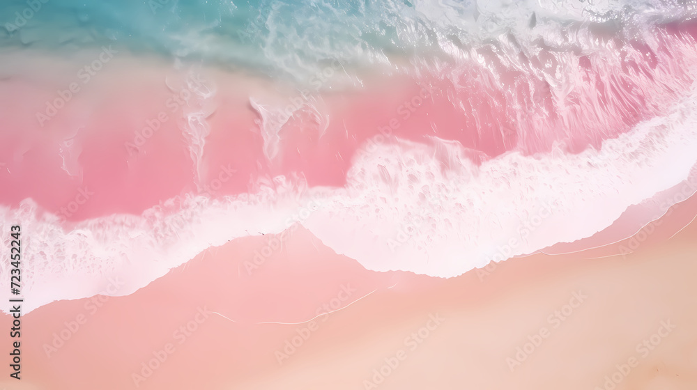 Fototapeta premium Aerial view of beautiful beach, simple, calm composition in clear blue