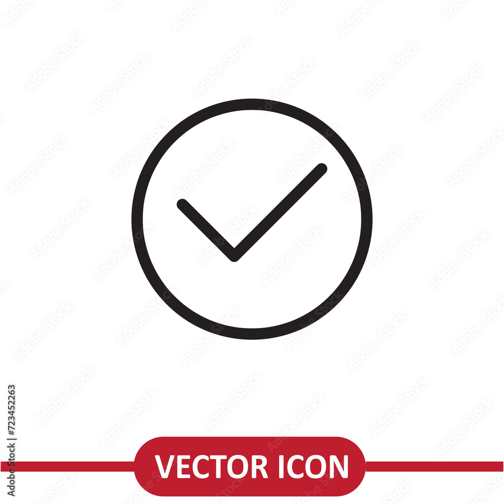 Check mark vector icon, simple flat liner illustration on white background..eps Check mark vector icon, simple flat liner illustration on white background..eps