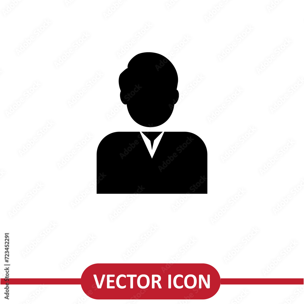 Clerk with tie icon. Businessman simple illustration for site and app on white background..eps Clerk with tie icon. Businessman simple illustration for site and app on white background..eps