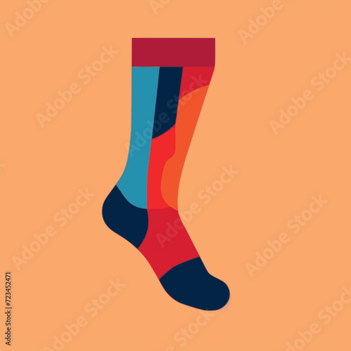 Stocking. In the style of a flat minimalist colors SVG vector