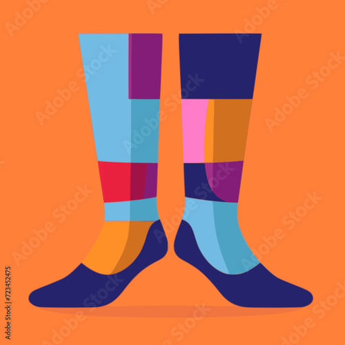 Stocking. In the style of a flat minimalist colors SVG vector