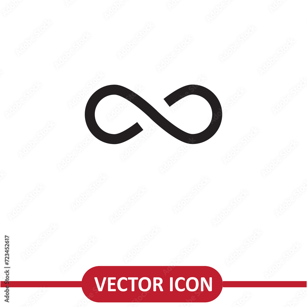  Infinity vector icon, simple illustration for web site and mobile app on white background..eps
