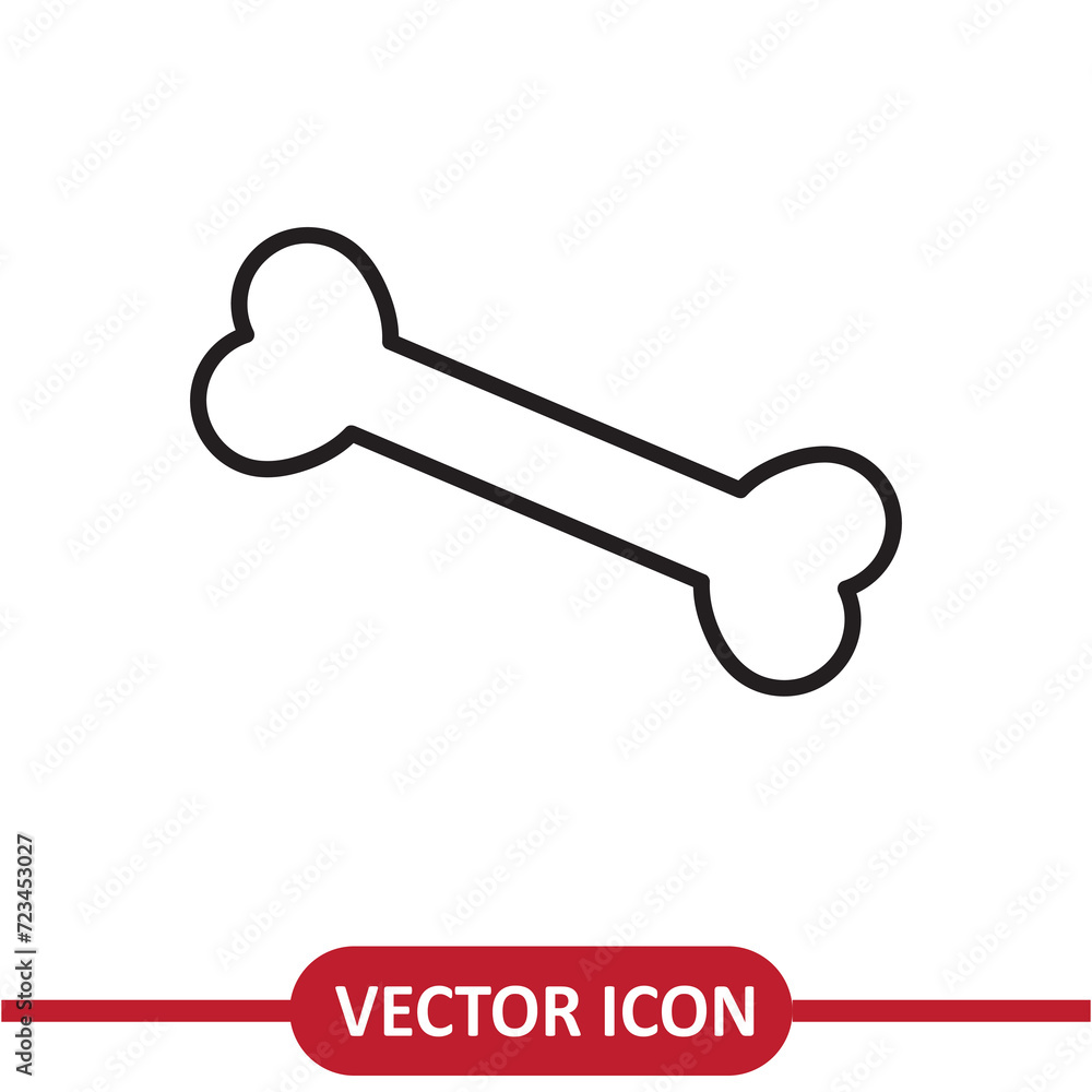Bone icon vector. simple flat liner illustration on white background..eps Bone icon vector. simple flat liner illustration on white background..eps