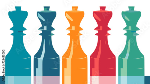 Chess Piece. In the style of a flat minimalist colors SVG vector