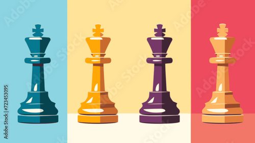 Chess Piece. In the style of a flat minimalist colors SVG vector