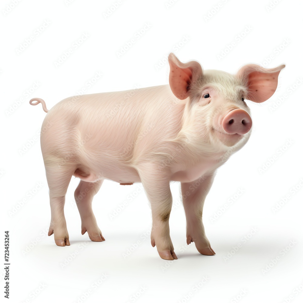 a pig, studio light , isolated on white background a pig, studio light , isolated on white background