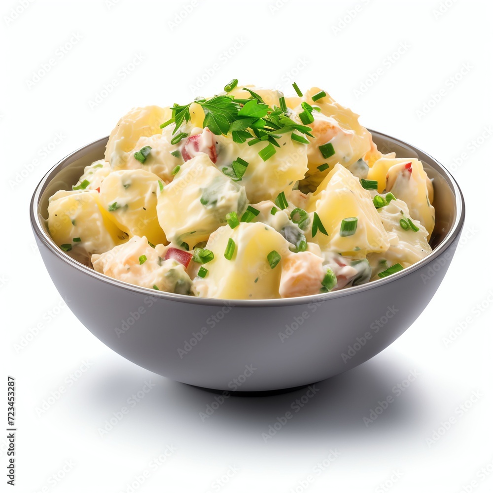 a potato salad, studio light , isolated on white background a potato salad, studio light , isolated on white background