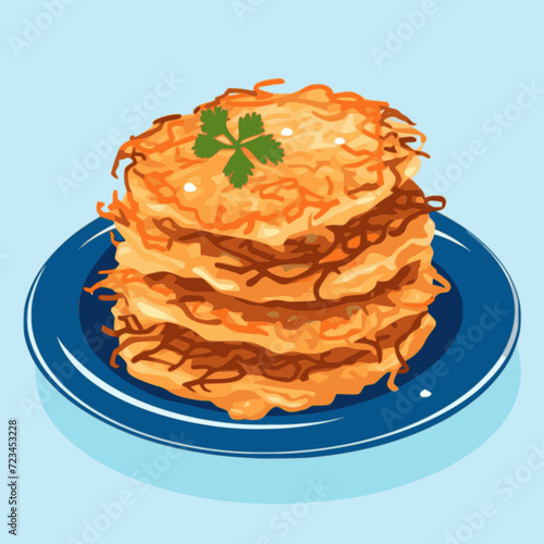 Latkes. In the style of a flat minimalist colors SVG vector