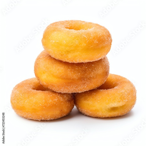 a plain sugar donuts, studio light , isolated on white background