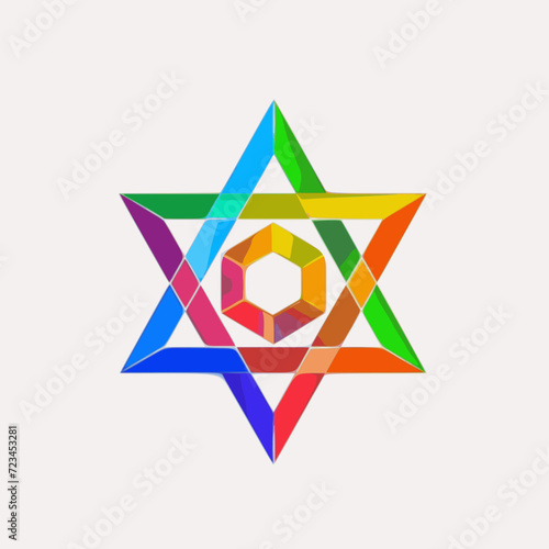Star of David. In the style of a flat minimalist colors SVG vector