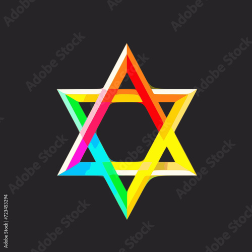 Star of David. In the style of a flat minimalist colors SVG vector