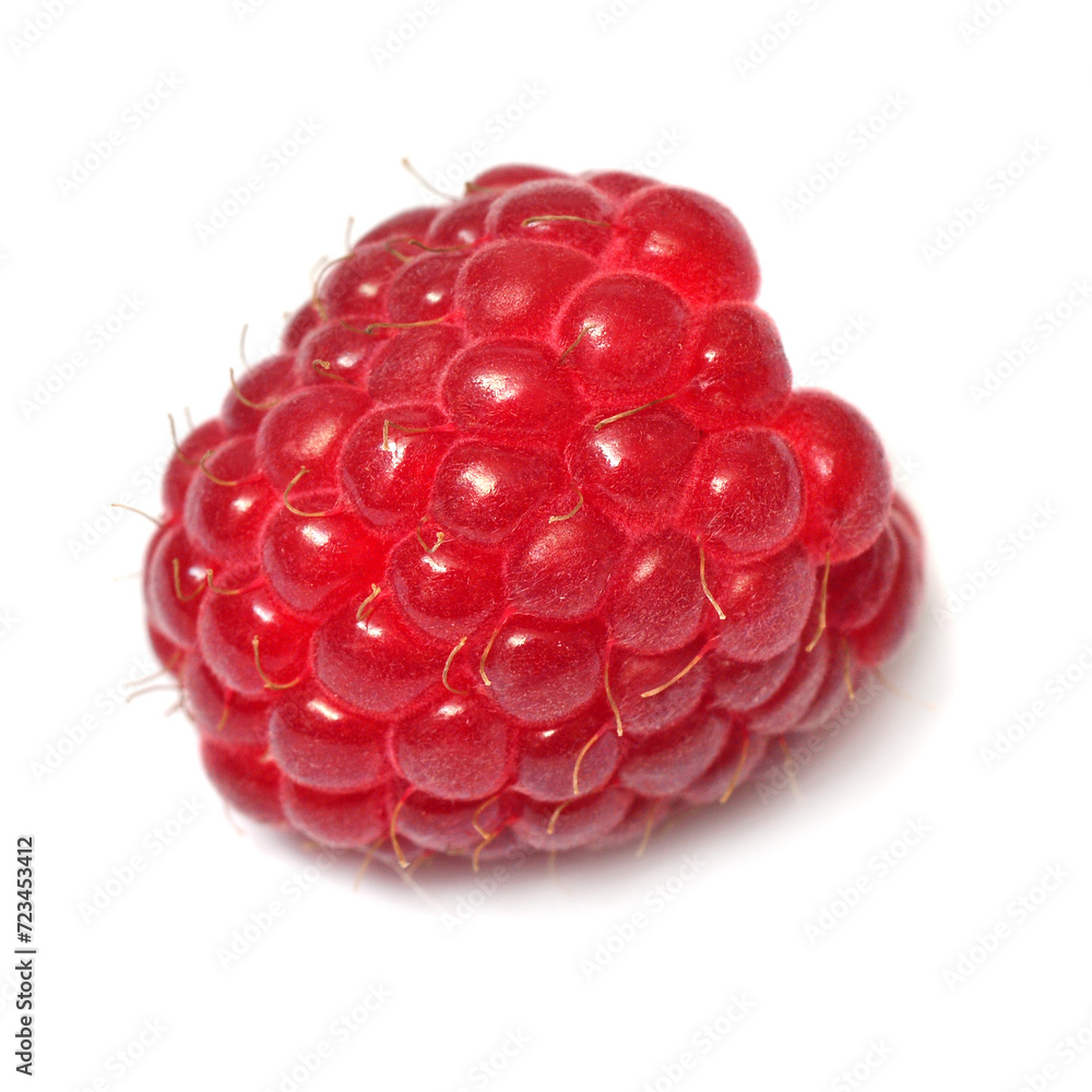 Raspberry one macro isolated on white background Raspberry one macro isolated on white background