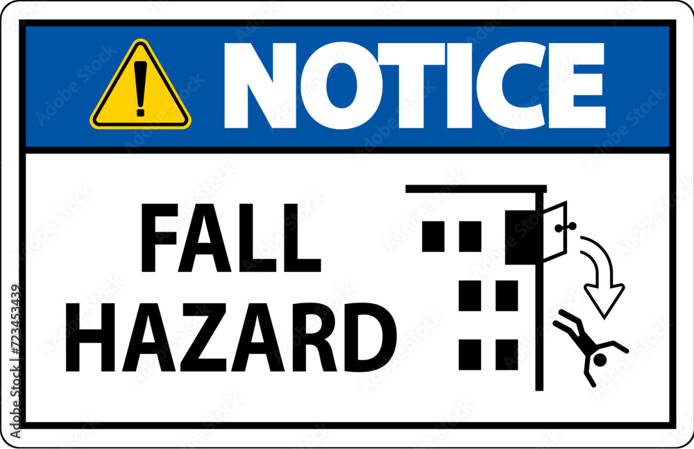 Notice Sign, Fall Hazard