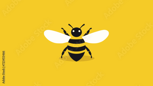 Bee. In the style of a flat minimalist colors SVG vector