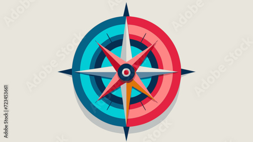 Compass. In the style of a flat minimalist colors SVG vector
