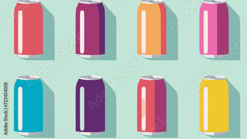 Soda Can. In the style of a flat minimalist colors SVG vector