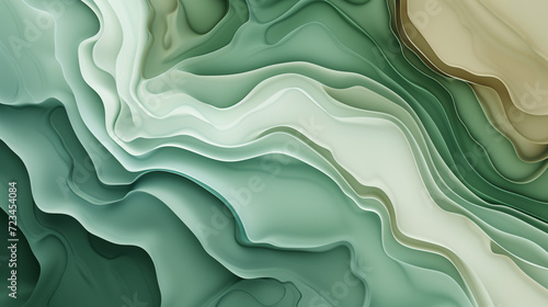 Abstract organic background, fluid bio shapes, soft green and earth tones