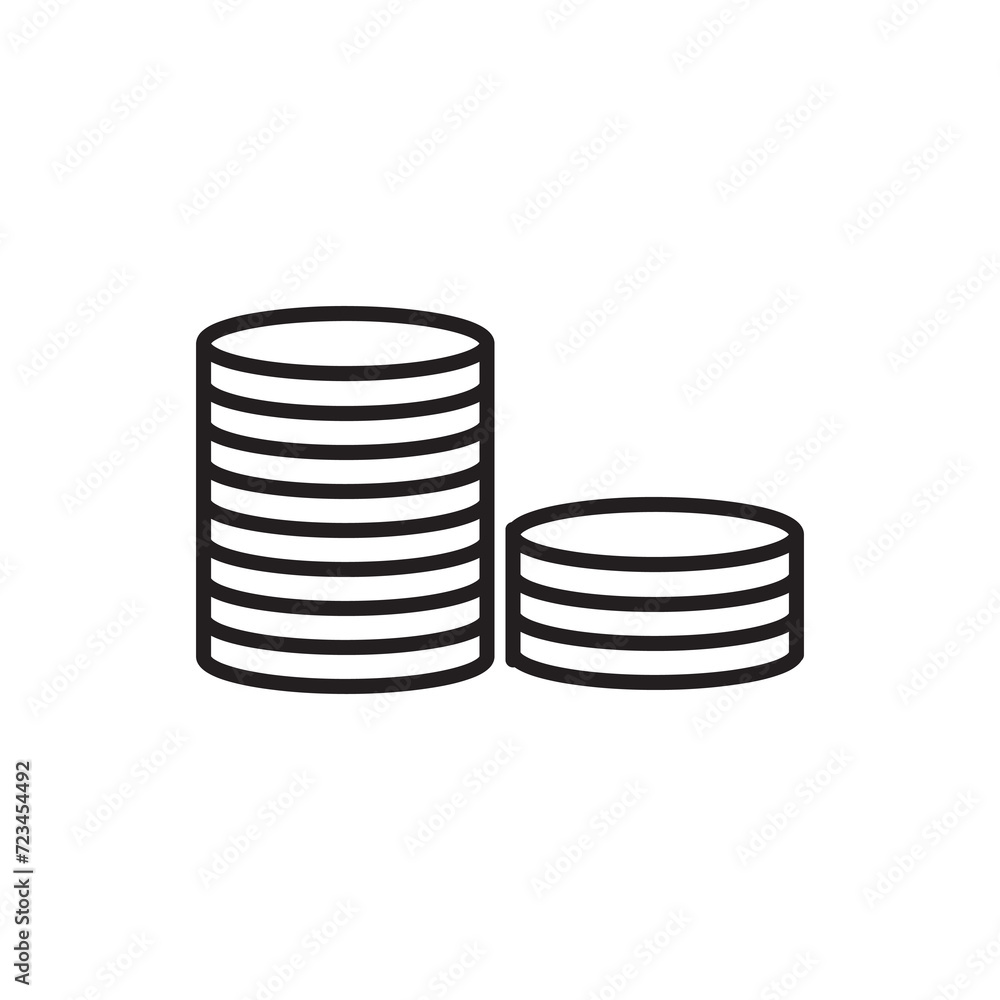 Money Coin Icon Vector, simple liner illustration on white background..eps Money Coin Icon Vector, simple liner illustration on white background..eps
