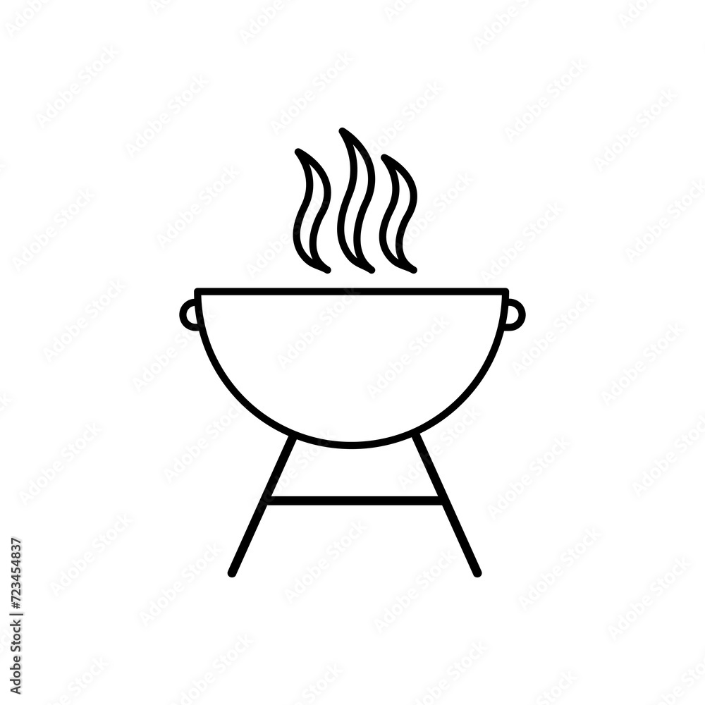 The best Grill icon vector, trendy style flat liner illustration on white background..eps The best Grill icon vector, trendy style flat liner illustration on white background..eps