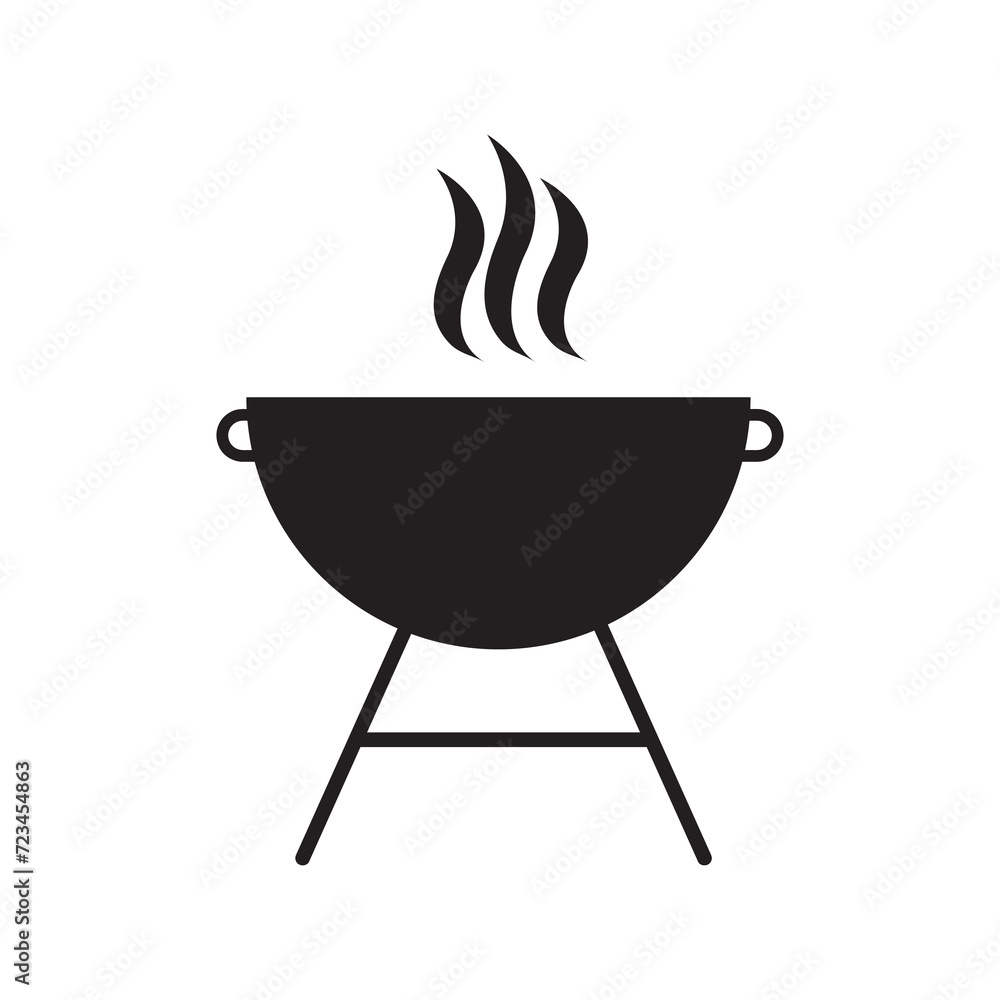 The best Grill icon, simple flat logo template on white background..eps The best Grill icon, simple flat logo template on white background..eps
