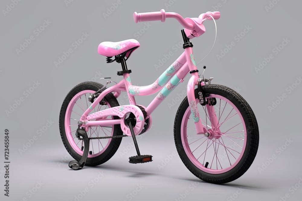 retro pink bicycle on a grey background retro pink bicycle on a grey background