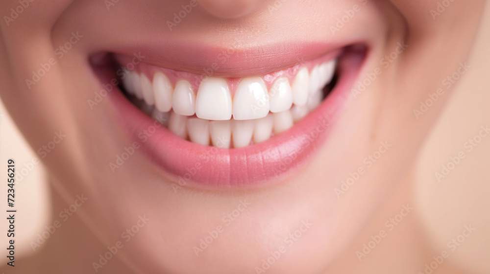 Obraz premium Dental care, female smile after teeth whitening