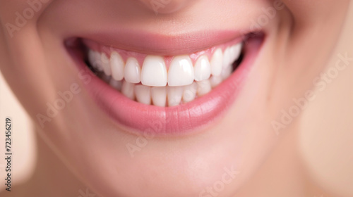 Dental care, female smile after teeth whitening