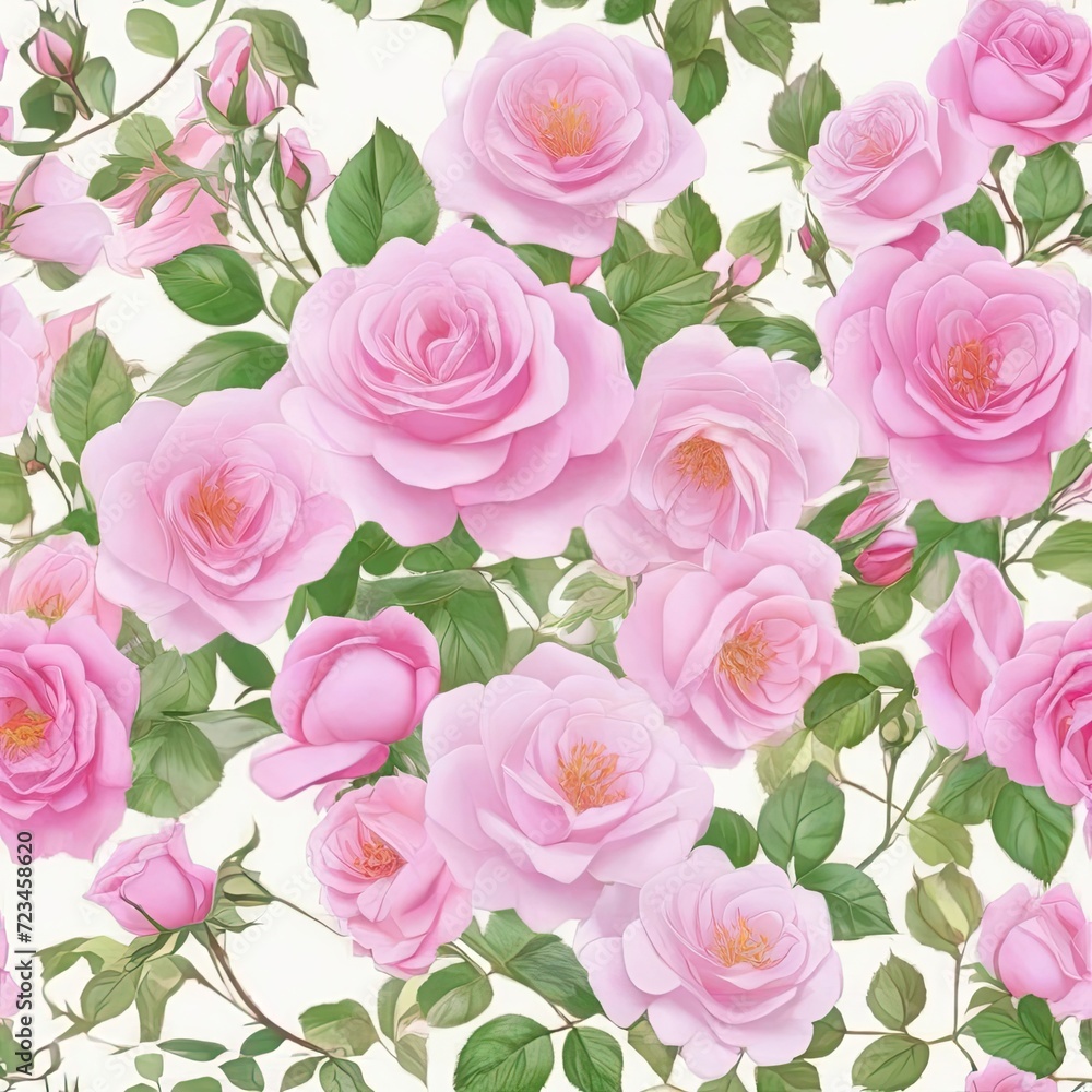 pink roses background generative ai