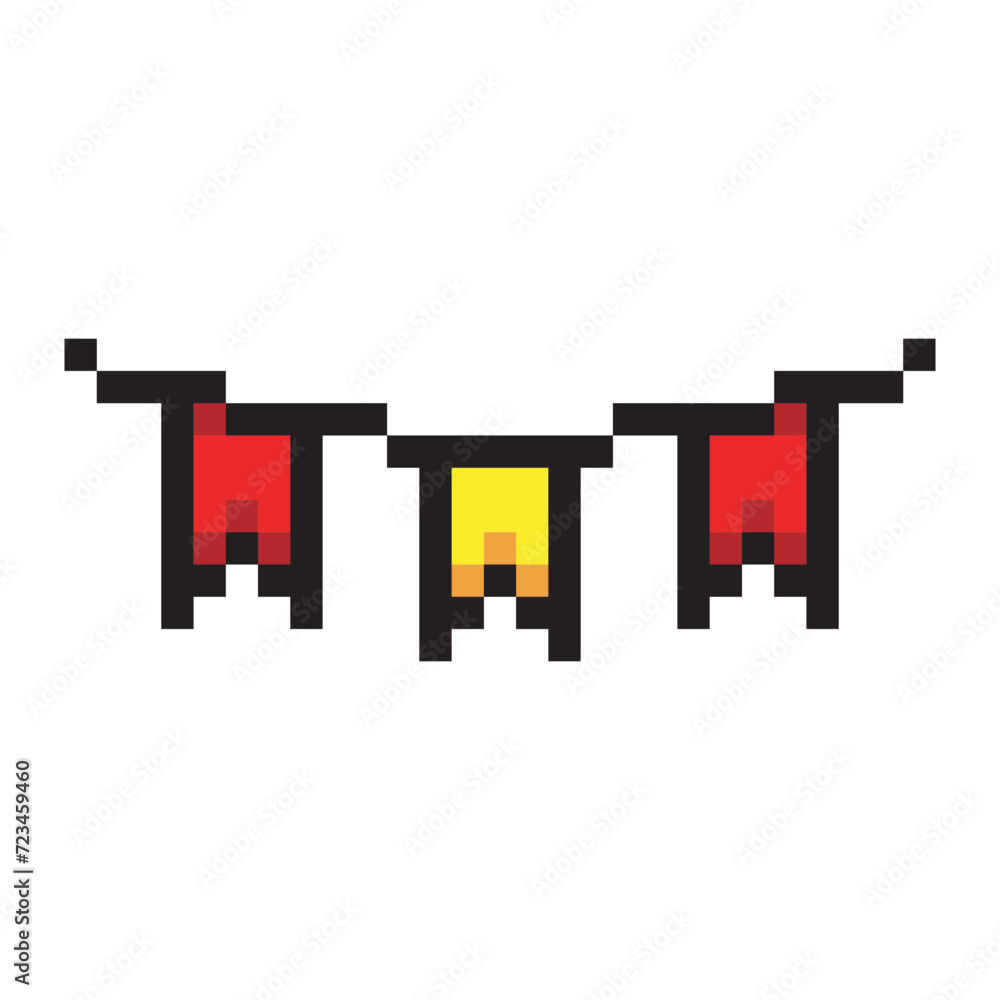 Bunting flag in pixel art style Bunting flag in pixel art style