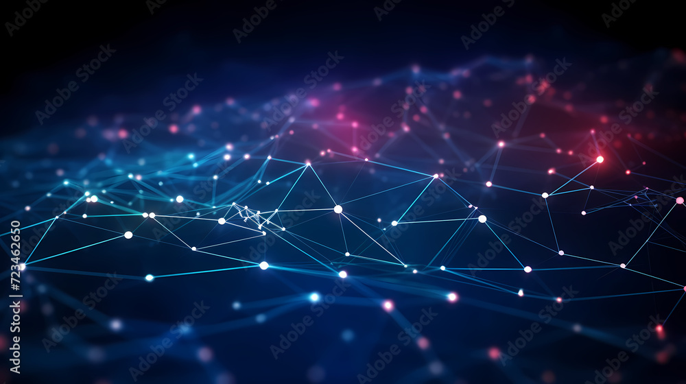 Fototapeta premium Digital technology particles abstract background, abstract analysis visualization