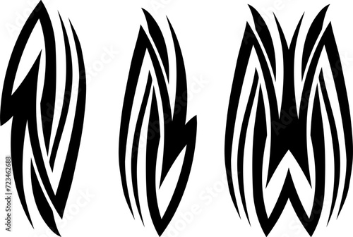 クールなトライバルタトゥーライン模様