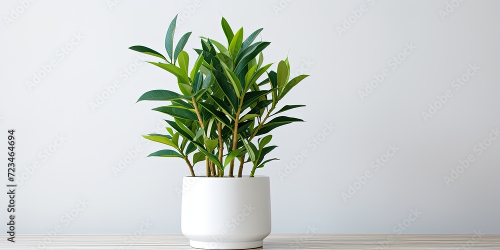 Ravenea rivularis plant in a white pot. Decor for the home.
