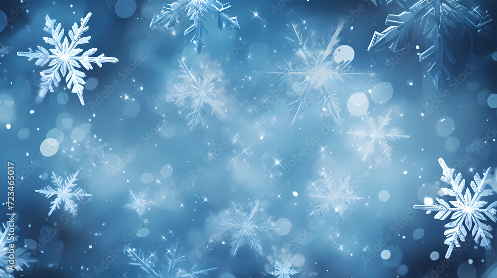 Snowflake background, snowflake border, winter holiday background, soft colors and dreamy atmosphere Snowflake background, snowflake border, winter holiday background, soft colors and dreamy atmosphere
