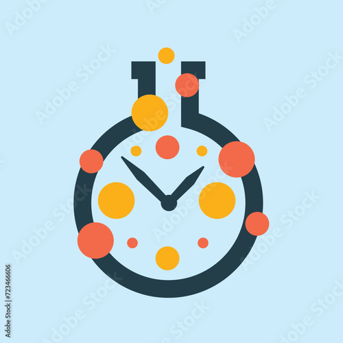 Time clock vector logo template design.