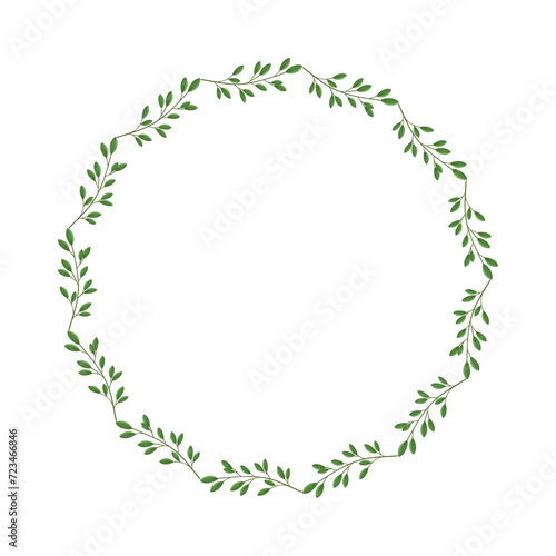 vector hand drawn floral wreath on white background