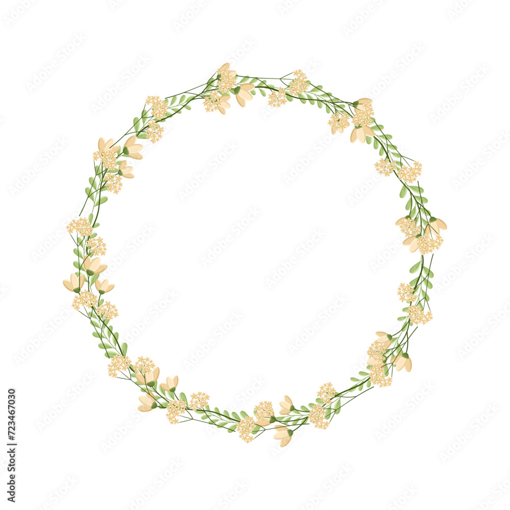 vector hand drawn floral wreath on white background vector hand drawn floral wreath on white background