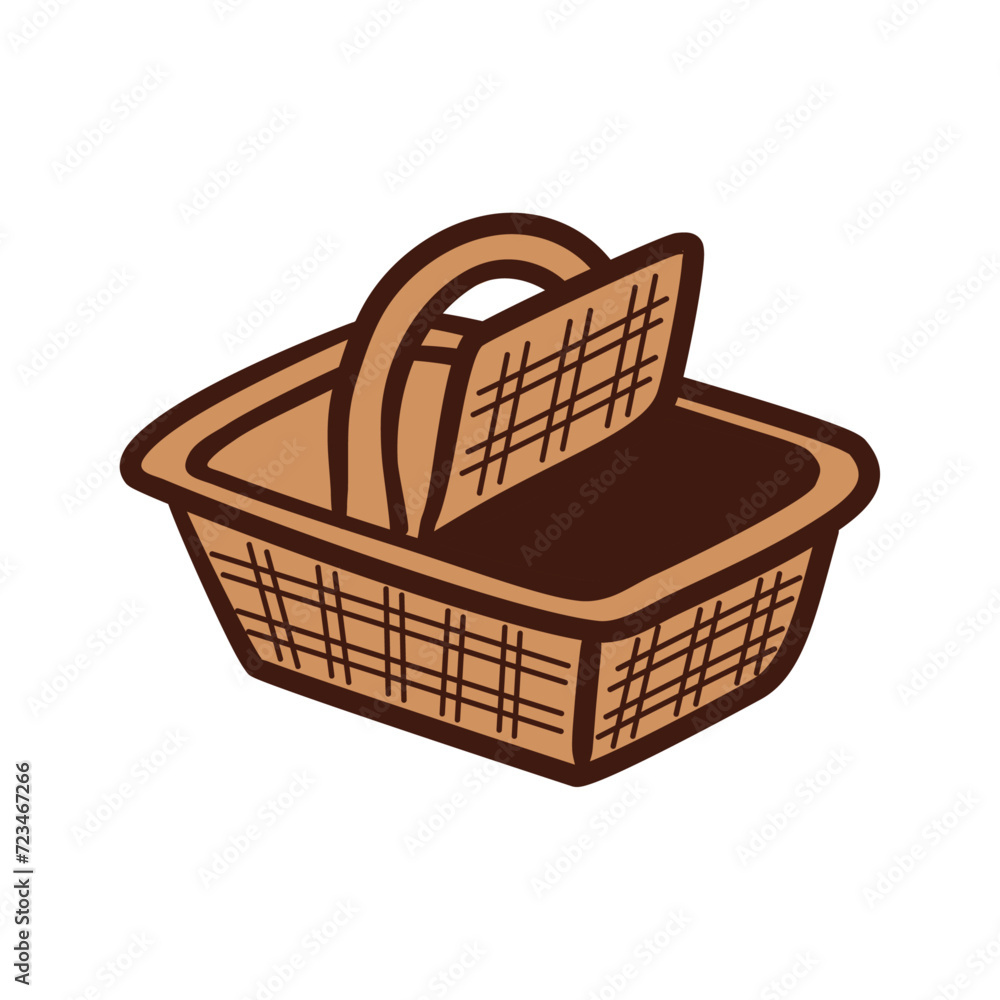 Vector wicker baskets isolated on white background Vector wicker baskets isolated on white background