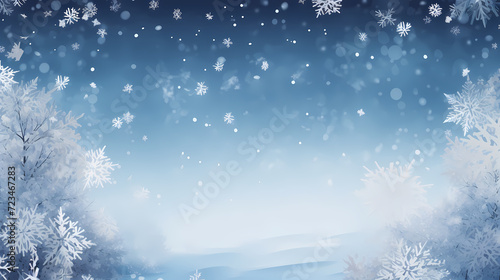 Festive snowflake background with beautiful design and space for text