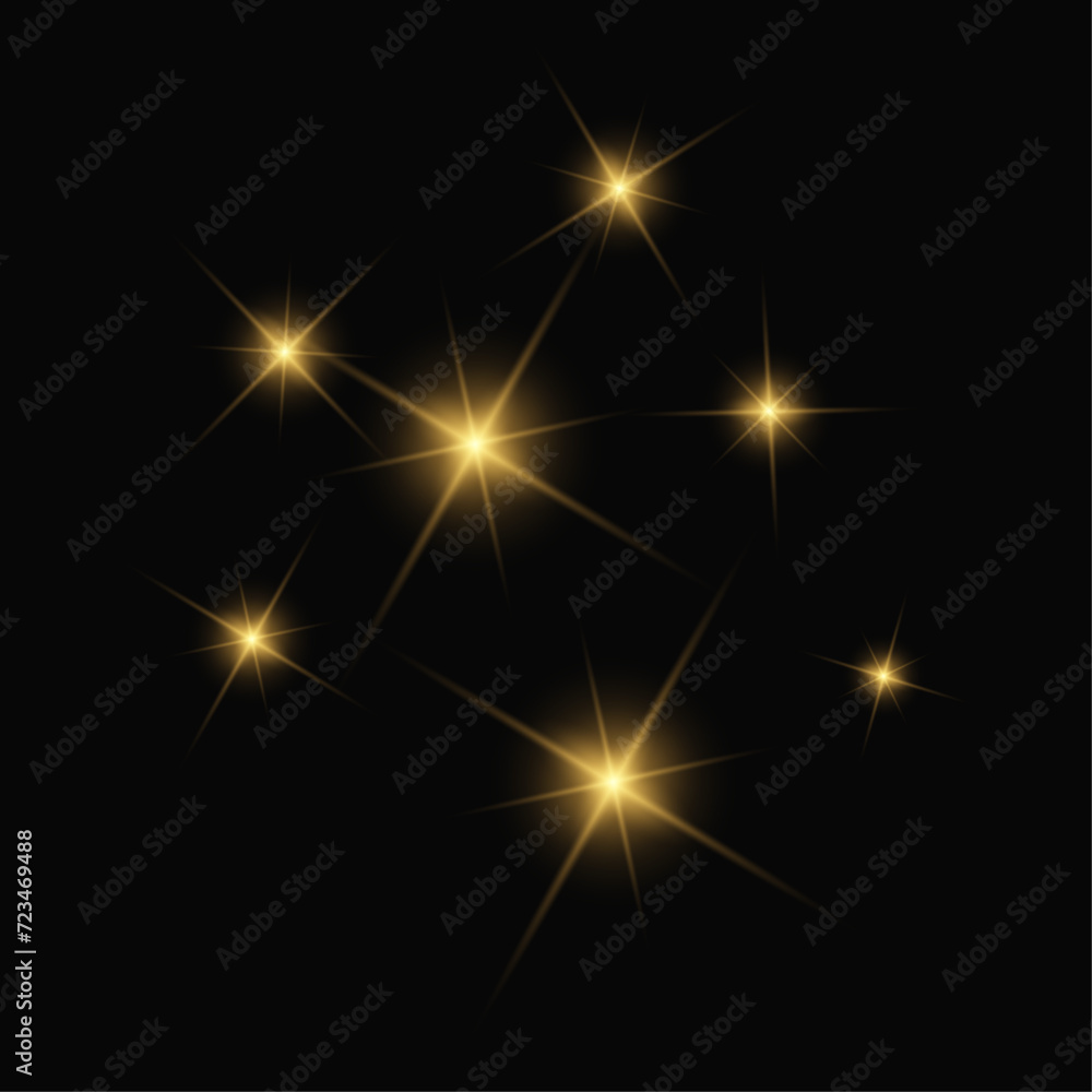 vector realistic sparkling star, abstract golden lights vector realistic sparkling star, abstract golden lights