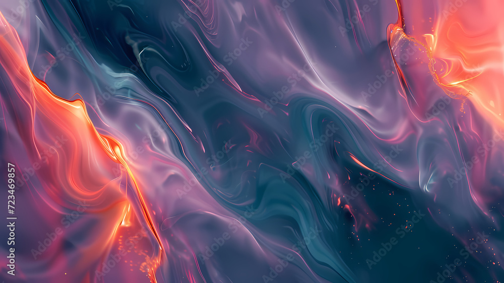 Fluidity and Movement. Abstract Digital Art with Simple Aesthetic